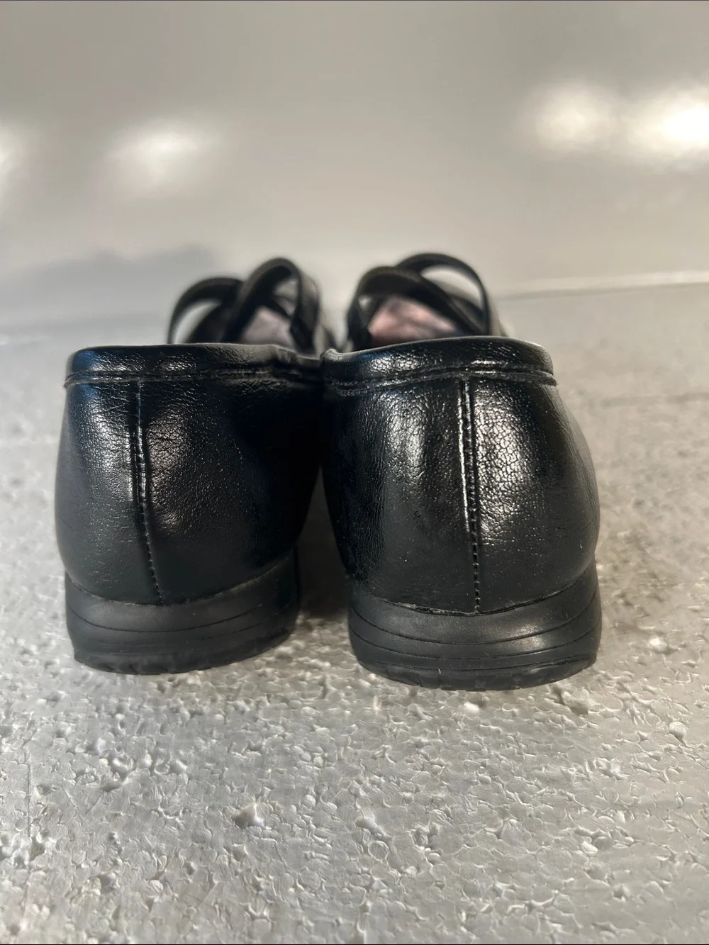 Life Stride SZ10 Charli Black Leather Mary Jane Comfort Ballet Flat Cottage Old$